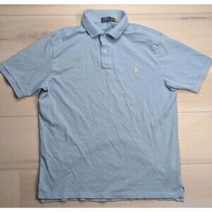 Polo Ralph Lauren Polo Shirt Knit Mens XLT Tall Blue Preppy Pony Short‎ Sleeves
